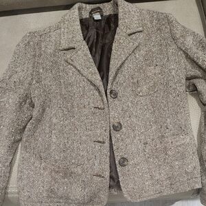 Old Navy Women's Tweed Jacket - Brown Size Small